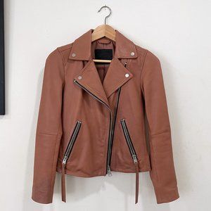 All Saints Dalby Leather Biker Jacket Size 0